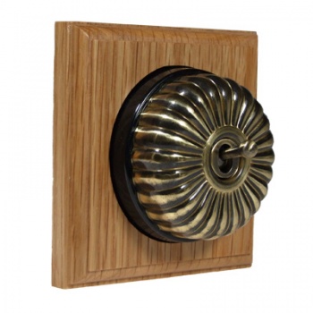 1 Gang Intermediate Light Oak, Fluted Dome Period Switch